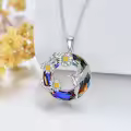 TOUPOP Sterling Silver Crystal Hummingbird Bird Pendant Cross Necklace-0-4