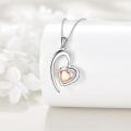 wholesale 925 Sterling Silver Heart Pendant With Rose Gold Insert And Accessories Set-0-4