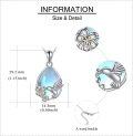wholesale 925 Sterling Silver Teardrop Moonstone Hummingbird Flower Pendant Necklace-0-3