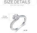 wholesale TOUPOP 1 Carat Twisted Moissanite Engagement Ring For Women Round Cut 925 Sterling Silver Wedding Anniversary Ring Christmas Birthday Gift For Wife Bridal Girlfriend Her -0-2
