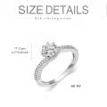 TOUPOP Sterling Silver 1 Carat Twisted Round Moissanite Engagement Ring-0-2