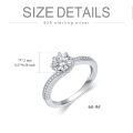 TOUPOP Sterling Silver 1 Carat Twisted Round Moissanite Engagement Ring-0-2
