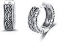 wholesale Sterling Silver Viking Earrings Huggie Hoop with Stone Vintage Jewelry Gifts for Men Women Boys Girls-0-0