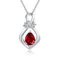 wholesale 925 Sterling Silver Daisy Pendant With Orange Gemstone-0-0