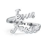 wholesale 925 Sterling Silver Heart Jesus Rings Wholesale Elegant Design-Jesus Faith Ring