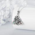 wholesale 925 Sterling Silver Triquetra Raven Pendant Necklace Norse Mythology Viking Jewelry Couples Gift for Women Men-0-4