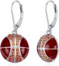 wholesale TOUPOP Baseball Basketball Volleyball Soccer Football Earrings Sterling Silver Leverback Sports Earrings Jewelry Gifts For Women Her -0-0
