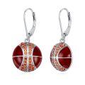 TOUPOP Sterling Silver Sports Earrings Baseball Basketball Volleyball Soccer Football Jewelry Gifts-0-0