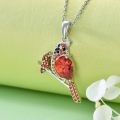 wholesale 925 Sterling Silver Red Cardinal Pendant Necklace for Women s-0-1
