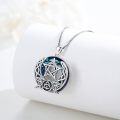 wholesale 925 Sterling Silver Star Moon Triquetra Blue Crystal Pendant Necklace-0-3