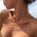 wholesale 925 Sterling Silver Gold Plated Opal Sun Necklace for Women Dainty Colorful Stone Pendant Jewelry Birthday Gift for Her-0-1