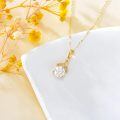 wholesale 14K Gold Trinity Knot Round Cut Moissanite Solitaire Pendant Necklace for Women-0-1