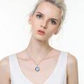 wholesale 925 Sterling Silver Blue Crystal Star Sign Pendant Astrology Jewelry for Women Girls Gifts-0-3