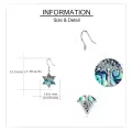 wholesale 925 Sterling Silver Tree of Life Abalone Shell Star Of David Dangle Earrings Wholesale Judaica Gifts for Women Girls 3cm Long-0-4
