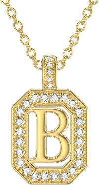 wholesale 14K Gold Moissanite A Z Letter Pendant Necklace for Women 16+2 -B