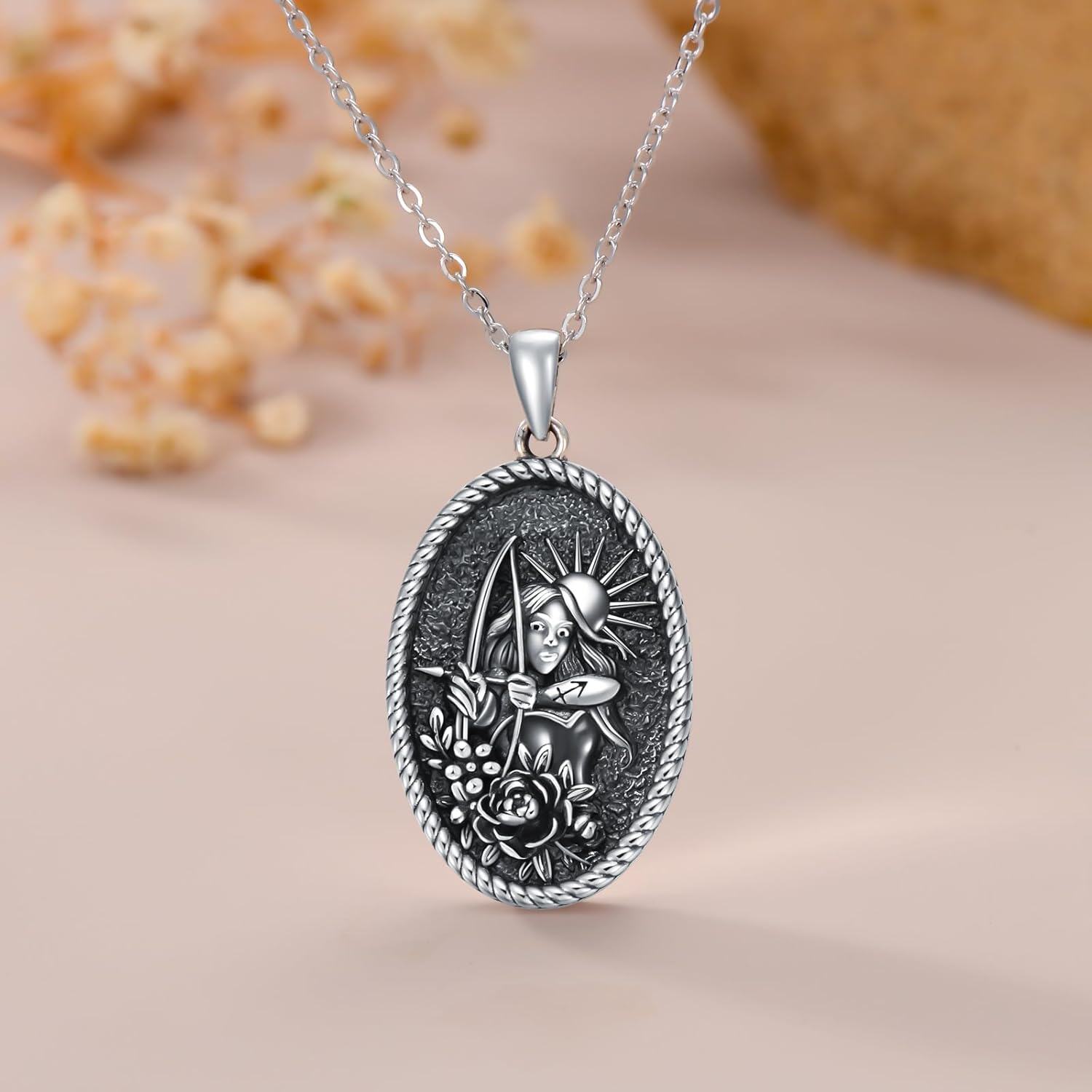 Sterling Silver Artemis Necklace Greek Goddess Jewelry Roman Mythology Gift for Her-0-2