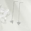wholesale 925 Sterling Silver Origami Tassel Drop Dangle Earrings Hummingbird Threader Jewelry Gift-0-2