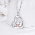 wholesale 925 Sterling Silver Elephant Heart Love You Forever Pendant Necklaces for Women Gifts-0-4