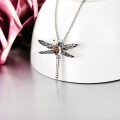 wholesale 925 Sterling Silver Dragonfly Urn Pendant Necklace Turquoise Stone Oxidized Memorial Jewelry-0-78
