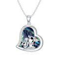 wholesale 925 Sterling Silver Mom Heart Shape Animal Pendant Necklaces for Women Girls Family Love Gift-0-103