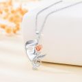 wholesale 925 Sterling Silver Mask with Rose and Treble Clef Pendant Necklace - Musical Theatre s for Women-0-2