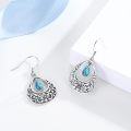 wholesale 925 Sterling Silver & Turquoise Bohemian Teardrop Dangle Earrings for Women-0-1