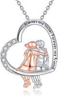 wholesale 925 Sterling Silver Infinity Heart Necklace for Sister & Brother - Always My Sister Forever My Friend-0-0