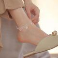 wholesale 925 Sterling Silver Pink Stone Butterfly Charm Ankle Anklet for Women-0-3