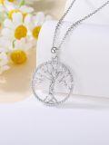 wholesale 925 Sterling Silver 925 Tree of Life Pendant with Cubic Zirconia and Chain for Women-0-4
