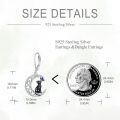 wholesale 925 Sterling Silver Black Cat & Blue Butterfly on Crescent Moon Drop Earrings for Women Gifts-0-4