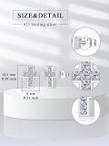 wholesale 925 Sterling Silver Cross Stud Earrings with Cubic Zirconia - Religious  for Her-0-1
