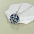 wholesale 925 Sterling Silver Abalone Shell Lotus OM Pendant Necklace-0-2