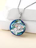 TOUPOP 925 Sterling Silver Crystal Koala Pendant Necklace Animal Jewelry Gifts-0-1