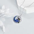 wholesale 925 Sterling Silver Orca Whale Ocean Wave Starfish Pendant Necklace for Women Girls-0-3