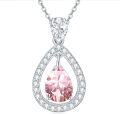 wholesale Sterling Silver Zirconia Birthstone Teardrop Pendant Necklace for Women-0-0