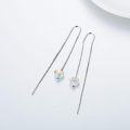 wholesale 925 Sterling Silver Austrian Crystal Heart Butterfly Cube Drop Earrings-0-2