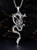 wholesale 925 Sterling Silver Viking Dragon Pendant Necklaces with Chain - Gothic s for Men & Women-0-2