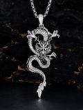 wholesale 925 Sterling Silver Dragon Pendant Necklace Wholesale With Chain-0-2