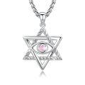 wholesale 925 Sterling Silver Star Of David Pendant With Green Eye Design-0-0