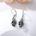 wholesale 925 Sterling Silver Snake Black Onyx Leverback Dangle Earrings Gothic  for Women Girls-0-1