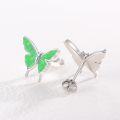 wholesale 925 Sterling Silver Blue Fire Opal Butterfly Stud Earrings Hypoallergenic  for Women Girls 6mm x 8mm-0-7