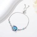 wholesale 925 Sterling Silver Heart-Shaped Turquoise and Cubic Zirconia Adjustable Bolo Bracelet for Women's Gifts-0-12