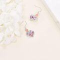 wholesale  Sterling Silver Crystal Mom Earrings Rose Flower Love Heart Dangle Drop Hook -0-40