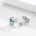 wholesale 925 Sterling Silver Celtic Moon Dragonfly Stud Earrings with Abalone Shell and Cubic Zirconia - Irish  for Women-0-2
