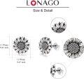 wholesale 925 Sterling Silver Sunflower Stud Earrings - Two-Tone You Are My Sunshine Gift for Women & Moms-0-5