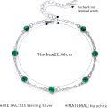 wholesale 925 Sterling Silver Malachite 7 Chakra Ankle Anklet for Women-0-3