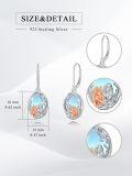 wholesale 925 Sterling Silver Horse & Girl Oval Drop Earrings with Blue Stone and Rose Gold Accents-0-4