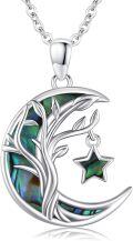 wholesale 925 Sterling Silver Abalone Shell Star Pendant Necklace for Women-0-0