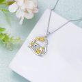wholesale Sterling Silver Mother Daughter Necklace Mama Bear Family Jewelry Gift for Women-0-7