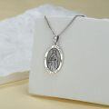 wholesale 925 Sterling Silver Saint Dymphna Pendant with Chain - Religious  for Men & Women-0-3
